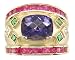 Price Comparison : 18KT Iolite, Tsavorite, Pink Sapphire & Diamond Cigar Band