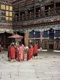 Novice Monks in Rimpong Dzong (Monastery), Paro, Bhutan Photographic Poster Print by Sybil Sassoon, 18x24