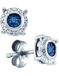 0.10CTW BLUE DIAMOND FASHION EARRINGS