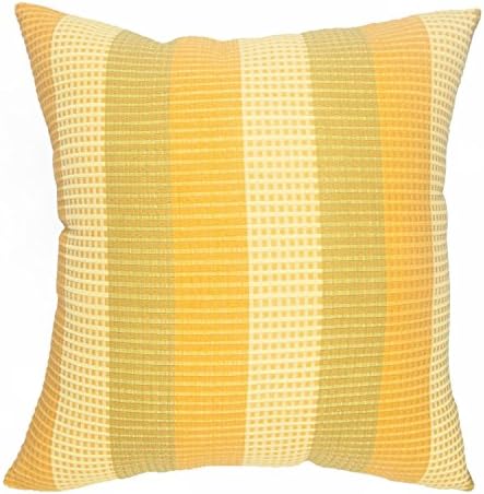 2-Pc Set, 100% Cotton, Handmade, Designer Decorative Throw Pillow Cases/Cushion Covers (Yellow and Green)