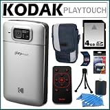 Kodak PlayTouch HD Video Camera REFURBISHED in Silver + 4GB Accessory Kit
