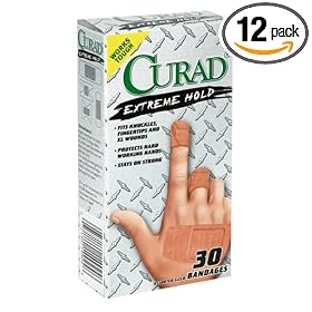 Curad Extreme Hold Bandages, Assorted Sized, 30 Bandages, (Pack Of 12) by Curad