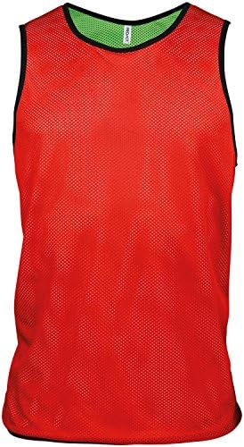 Kariban Proact Sports Reversible Bib Red/ Fluorescent Green Lxl