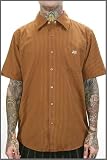 Lost PINSTRIPE Short Sleeve Button Down Dress Shirt in Black