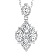 Perfect Glamour: Sterling Silver Celebrity Style Quatrefoil Dangle Pendant Necklace with 5mm Round CZ Diamonds