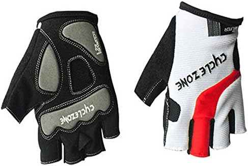 AiBan Bicycle Gel Silicone Ultra Breathable Outdoor Sports Half Finger and Anti-slip Cycling Gloves-XXL(Red)