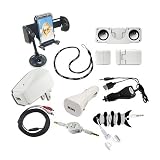 SKQUE Premium RCA Cable 6 Feet + USB Charger Adapters  + Lanyand & Fishbone + FMTR + MP3 Car Holder + Mini Portable Speaker and 3.5mm Retractable Audio Cable for Apple iPod Video 30GB / U2, Apple iPod Video 60 / 80GB, Apple iPod Classic 80GB, Apple iPod Classic 120GB