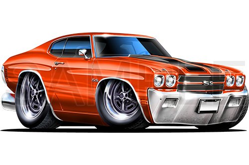 Chevelle SS 1970 Orange 48 inch Wall Skin Graphic