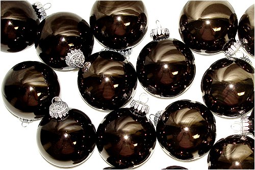 Set of 9 Pearl Black Glass Ball Christmas Ornaments 2.75" # 61749671091