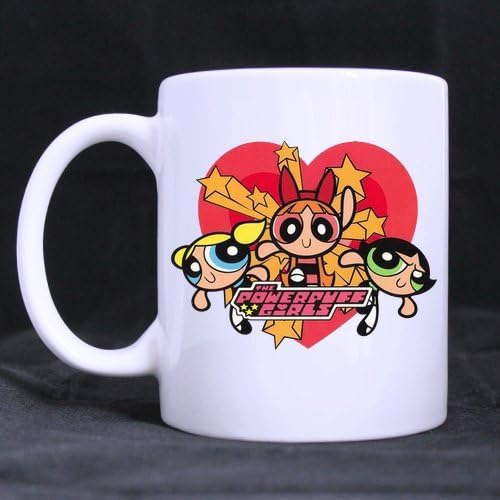 Cartoon Powerpuff Girls Custom White Coffee Mug Tea Cup 11 OZ Office Home Cup (Printed on two sides)