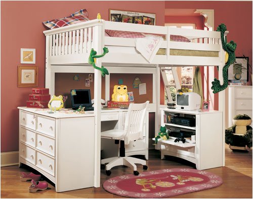 Lea Industries 343 Series LB BS4 Getaway Loft Bed with Desk and Entertainment Center