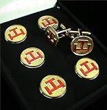 Thumbnail image for York Rite Royal Arch Triple Tau Masonic Tux Suit Button Cover…