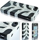 Fishbone Silicone Case Cover Skin for Apple iPhone 4 4G White Bone