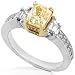 One of a Kind 1 2/5ctw Fancy Yellow Radiant Cut Diamond Ring (VS2) 14k Gold