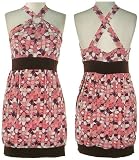 JOHNNY MARTIN Stretch Pink Flower Mini Dress