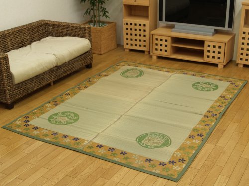 【裏面ウレタン張り加工】アウトレット国産い草ラグ『F利休(りきゅう)』 サイズ：約176×240cm(#4120601*)【アウトレット品】【少々難あり商品】【在庫限り！】 