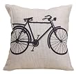 Claybox Decorative 18 x 18 Inch Linen Cloth Pillow Cover Cushion Case, Bicycle