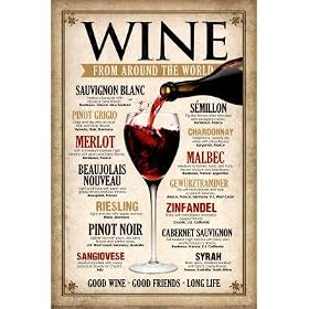 Wine Around the World Art Poster Print - 61x91 cm