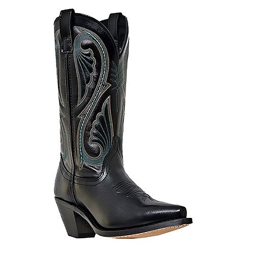 Women's Laredo Black Nappa Leather Foot Cowboy Boots