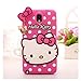 NEW 3D Cute soft silicone hello kitty Cartoon Case With Pendant Gel Rubber Protective back Cover For Samsung galaxy Note 2 3 4 (Note 3 Hot Pink)