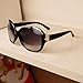 WXBUY Women's Oversized Metal Rivet Eyeglasses Round Sunglasses Black