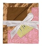 JoJo Designs Baby Blanket - Pink and Brown Paisley Microsued and Satin