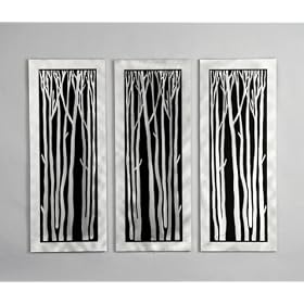 Nova Lighting WG40502 Aluminum And Wood Jon Gilmore – Art Contemporary Silver Birch Wall Graphic – 3 Piece Set From The Jon Gilmore – Art Collection thumbnail