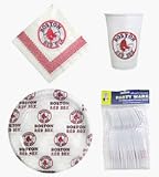 Boston Red Sox 96 Piece Party Pack Plastic Dinnerware Set by Duck House