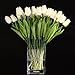 10pcs Wholesale Tulip Flower Latex Real Touch for Wedding Bouquet Decor Flowers (KC451 White Tulip)