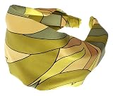 L. Erickson USA Scarf Headband - Tropical Splash Green 100% Silk Print