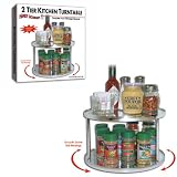 2-Tier Lazy Susan - Silver Plastic (Chrome) (6.75 High x 10.5 Diameter)