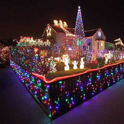 Pixnor® 10 M 220V 80-LED 8 Mode LED coloré fibre optique ELECTRIQUE pour Noël / mariage / fête / jardin