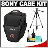 Sony Alpha LCS-AMA Digital SLR Camera Soft Holster Carrying Case + Tripod + ....