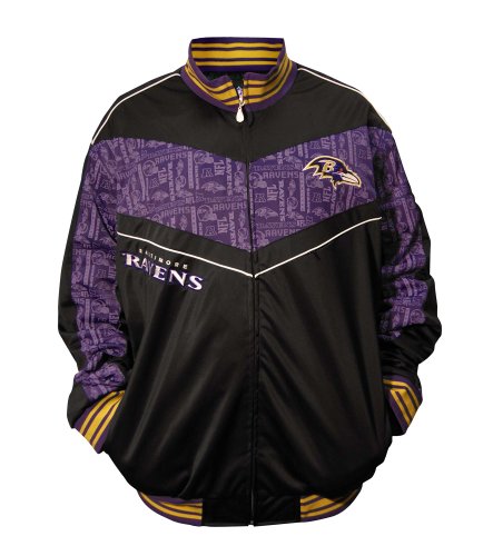 Mtc Marketing NFL Men's Baltimore Ravens Lateral Track Jacket, Black/Purple, 2X-Large