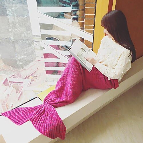 SweetToy Soft Handmade Mermaid Tail Fleece Blanket Lap Throw Bed Wrap Fin Warm Cocoon Costume Girls Kids Children Sleeping Bag