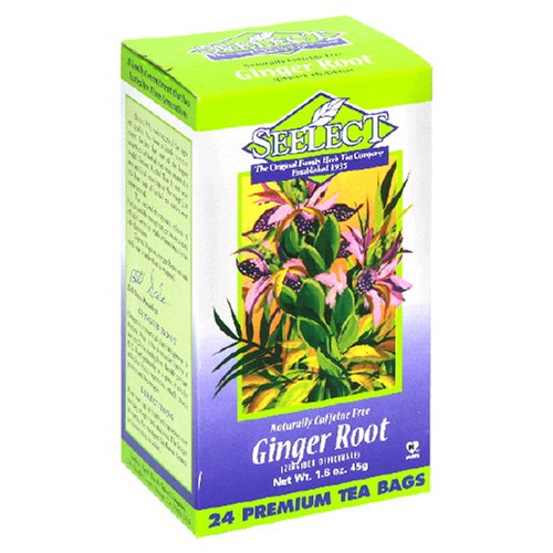 Seelect Tea, Tea Bags, Ginger Root, 24-Count Boxes (Pack of 6) (Pack of 6) by Seelect
