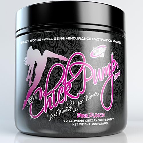 Chick Pump Pre Workout for Women Pre-Workout Powder Drink Supplement PinkPunch 60 Servings