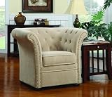 Beige High-Back Accent Chair - Coaster 902034
