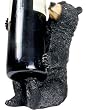 Sitting Black Bear Figurine Holding A 750ml Wine Bottle Holder Rack For The Counter Or Table 9"