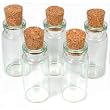 5 Seed Bead Bottles Beading Storage Clear Glass Tools