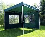 Falt Pavillon / Partyzelt 3x3 m grün + 2 Seitenteile, PROFI-Ausführung