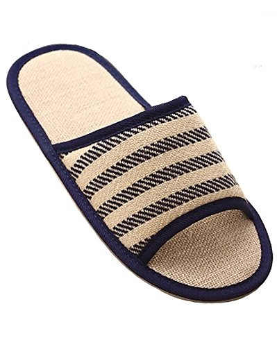 Urban CoCo Unisex Four Season Stripe Indoor Linen House Slipper