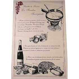 Fondue Savoyarde (Cheese Fondue) on Printed Towel. Terroirs de France Tea Towel by T&B