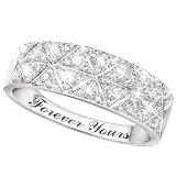 10K White Gold Diamond Radiance Ring: Unique Jewelry Gift For Her