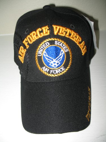 Fox Outdoor 78-490 Embroidered Ball Cap, Black - Air Force Veteran