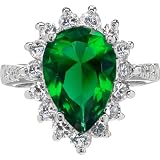 Tori's Faux Emerald Cocktail Ring - Sterling Silver and Green CZ Jewelry