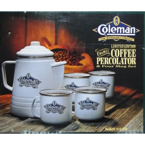Coleman Limited Edition Enamel Coffee Percolator & Four