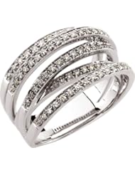 1/2 ct tw Overlapping Openwork Diamond Band in 14k White Gold - Size 7