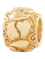Reflection Beads Silver Gold Plated Exotic Hearts Love Bead