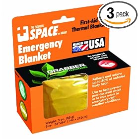 Grabber Outdoors The Original Space Brand Emergency Survival Blanket- Gold Silver (Pack of 3) by Space Blankets
